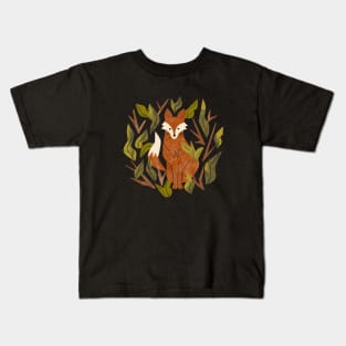 Shy Woodland Fox Kids T-Shirt